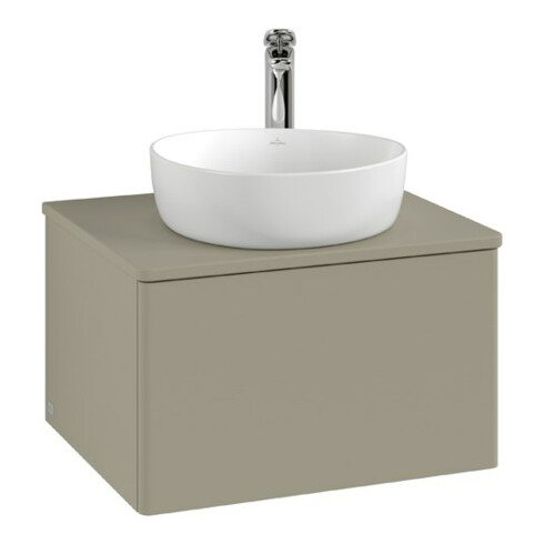 V&B Waschtischunterschrank mit Frontstruktur Antao 60x36x50cm, HL, WBP Lac, Anthrac. m Lac