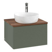 V&B Waschtischunterschrank mit Frontstruktur Antao 60x36x50cm, HL, WBP w wa, lea gre. m Lac