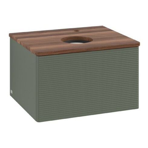 V&B Waschtischunterschrank mit Frontstruktur Antao 60x36x50cm, HL, WBP w wa, lea gre. m Lac