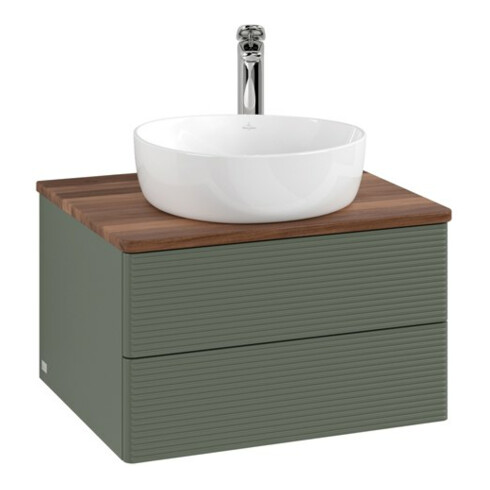 V&B Waschtischunterschrank mit Frontstruktur Antao 60x36x50cm, HL, WBP w wa, lea gre. m Lac