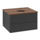 V&B Waschtischunterschrank mit Frontstruktur Antao 60x36x50cm, HL, WBP w. wal, bla m Lac-1
