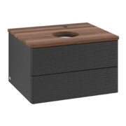 V&B Waschtischunterschrank mit Frontstruktur Antao 60x36x50cm, HL, WBP w. wal, bla m Lac
