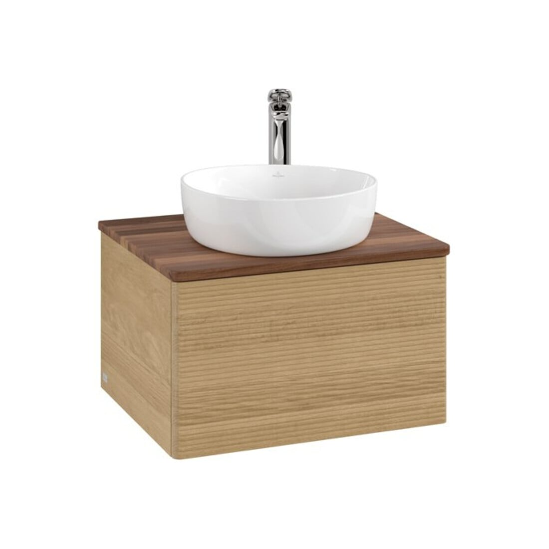 V&B Waschtischunterschrank mit Frontstruktur Antao 60x36x50cm, HL, WBP w. wal, hon. Oa