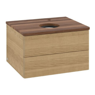 V&B Waschtischunterschrank mit Frontstruktur Antao 60x36x50cm, HL, WBP w. wal, hon. Oa