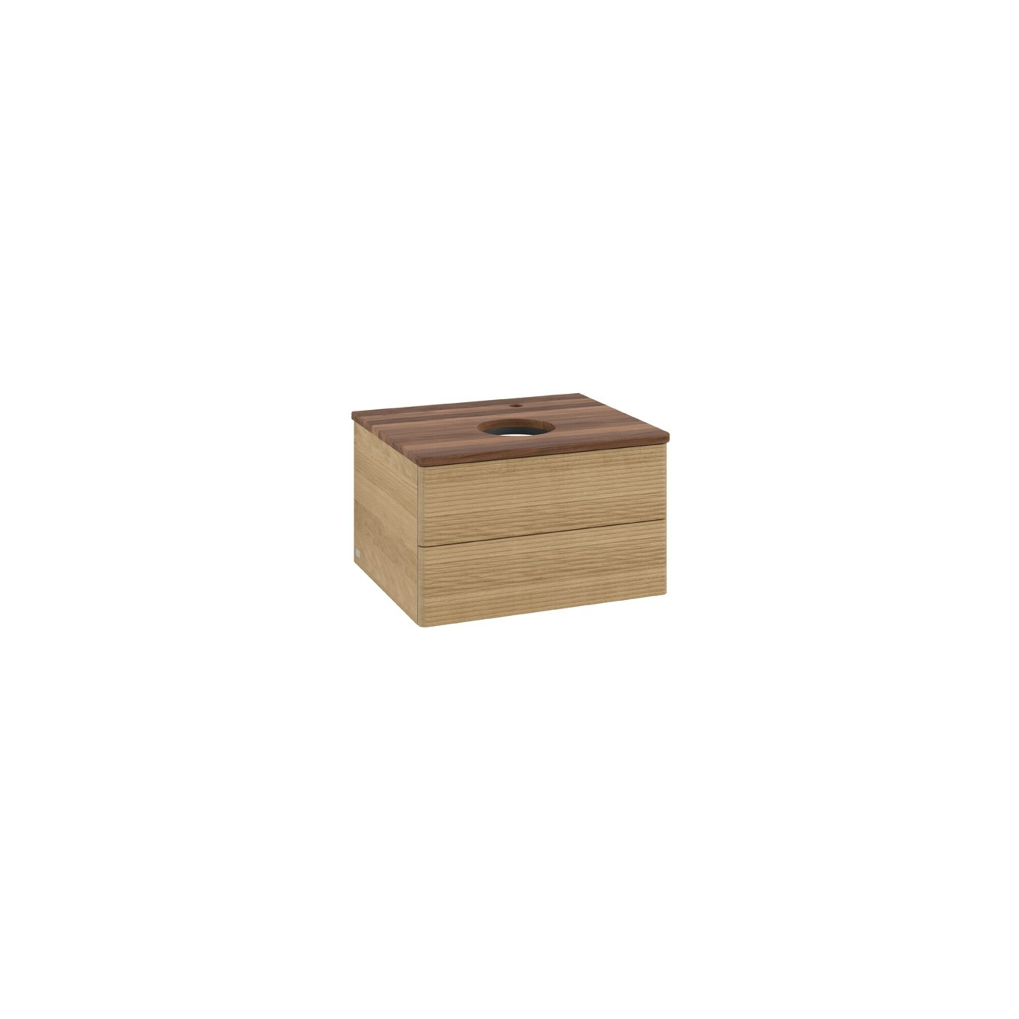V&B Waschtischunterschrank mit Frontstruktur Antao 60x36x50cm, HL, WBP w. wal, hon. Oa ; Villeroy & Boch