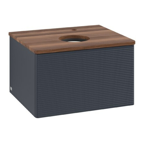 V&B Waschtischunterschrank mit Frontstruktur Antao 60x36x50cm, HL, WBP w. wal, md bl. m Lac