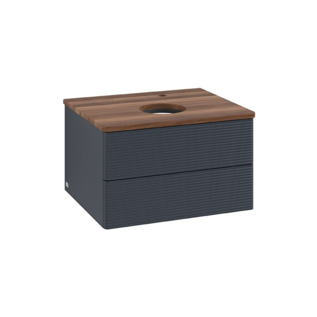 V&B Waschtischunterschrank mit Frontstruktur Antao 60x36x50cm, HL, WBP w. wal, md bl. m Lac