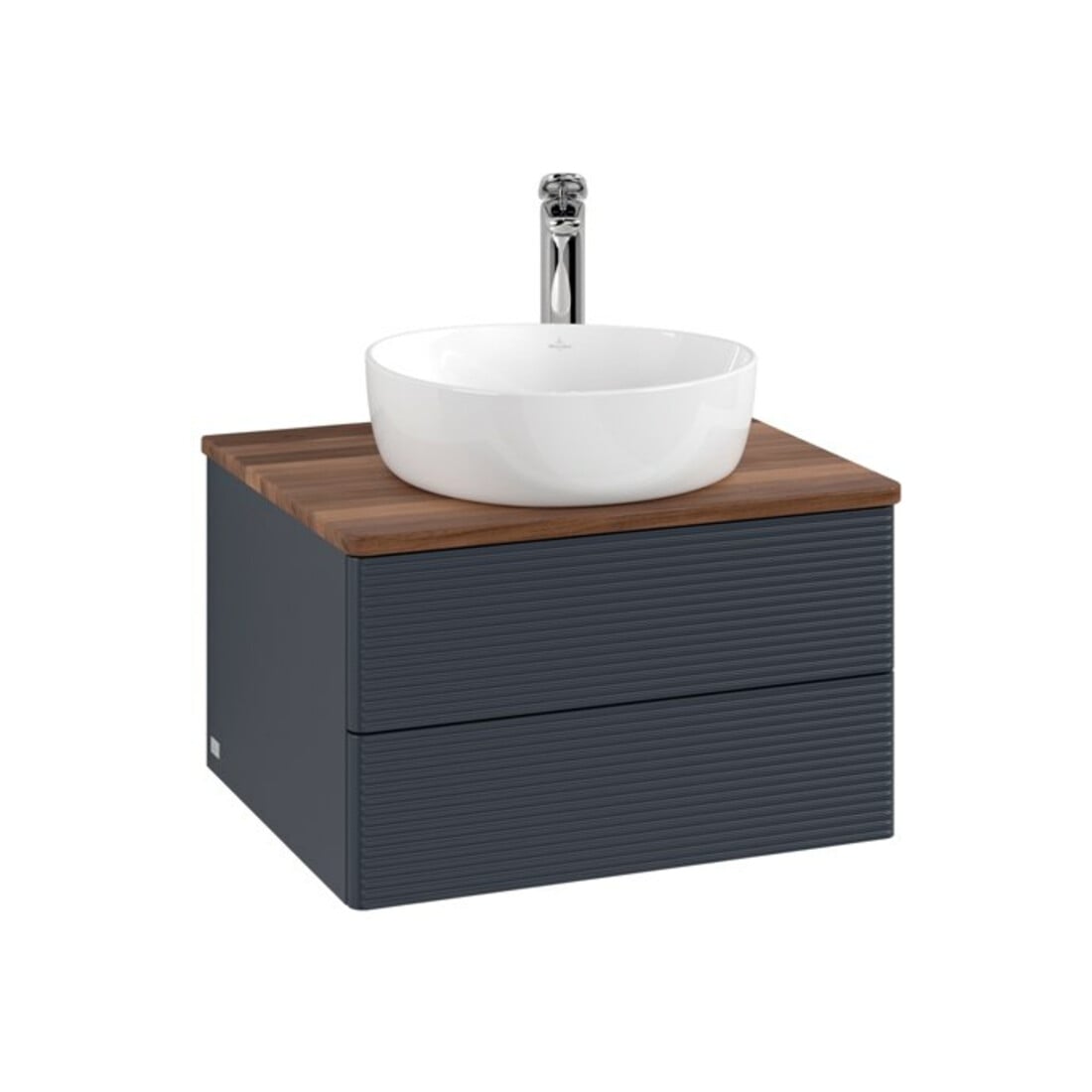 V&B Waschtischunterschrank mit Frontstruktur Antao 60x36x50cm, HL, WBP w. wal, md bl. m Lac
