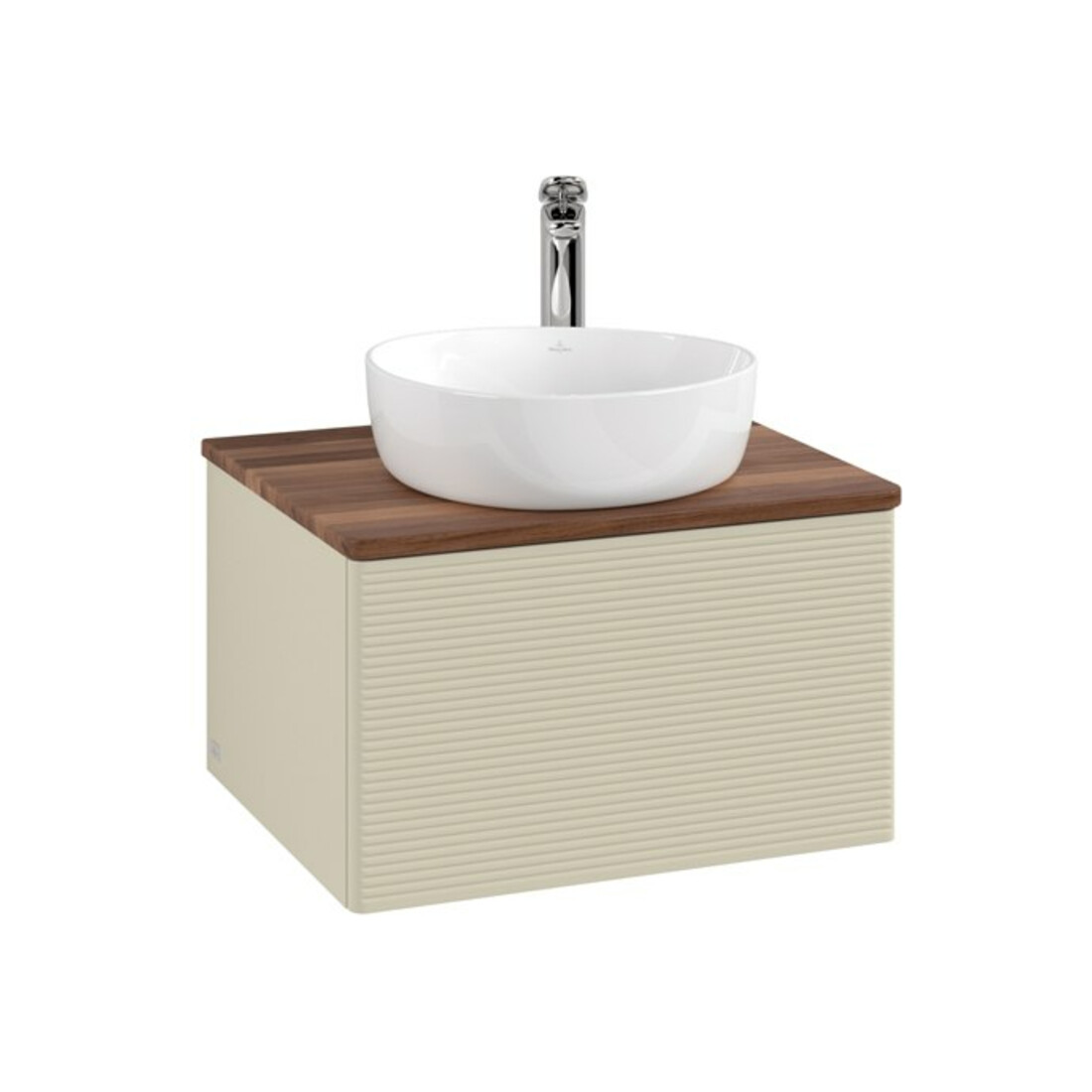 V&B Waschtischunterschrank mit Frontstruktur Antao 60x36x50cm, HL, WBP w. wal, si Gr m Lac