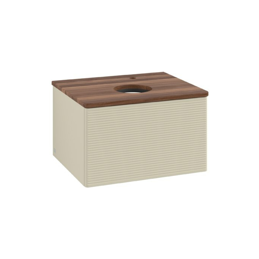 V&B Waschtischunterschrank mit Frontstruktur Antao 60x36x50cm, HL, WBP w. wal, si Gr m Lac