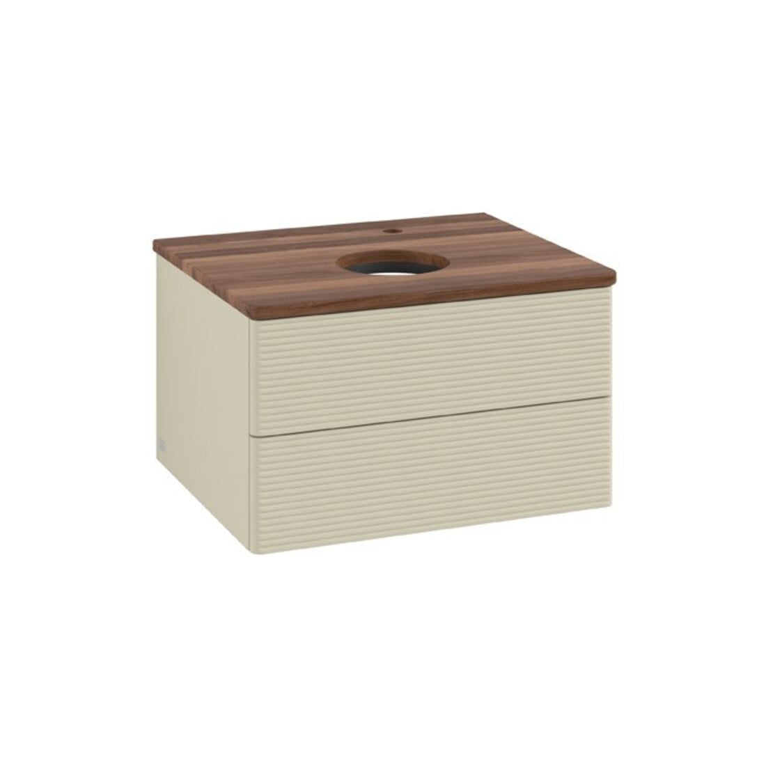 V&B Waschtischunterschrank mit Frontstruktur Antao 60x36x50cm, HL, WBP w. wal, si Gr m Lac