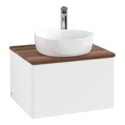 V&B Waschtischunterschrank mit Frontstruktur Antao 60x36x50cm, HL, WBP w. wal, wh. m Lac