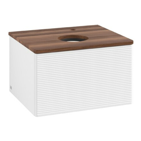 V&B Waschtischunterschrank mit Frontstruktur Antao 60x36x50cm, HL, WBP w. wal, wh. m Lac