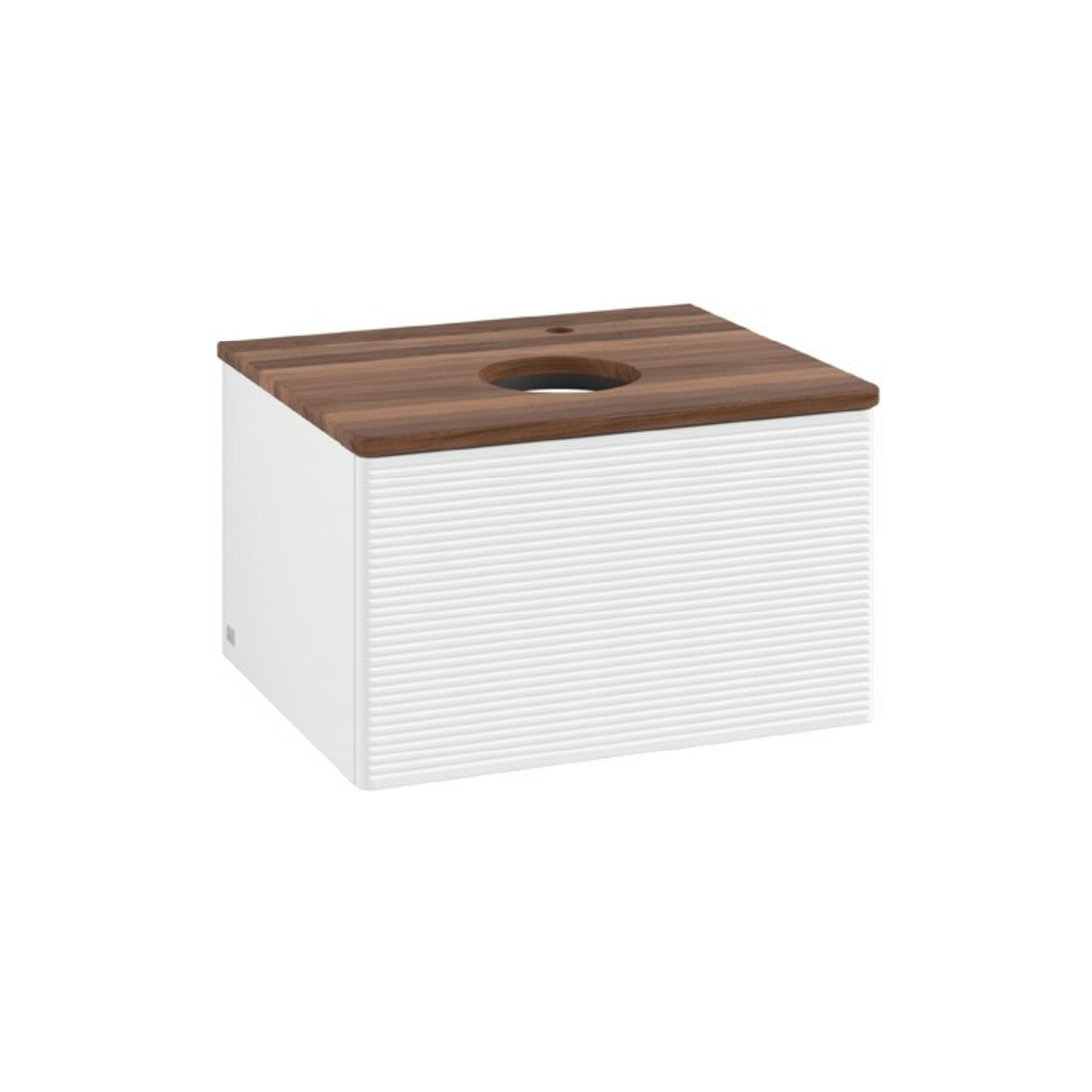 V&B Waschtischunterschrank mit Frontstruktur Antao 60x36x50cm, HL, WBP w. wal, wh. m Lac