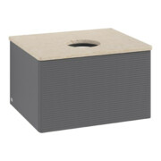 V&B Waschtischunterschrank mit Frontstruktur Antao 60x36x50cm, WBP botti., Anthrac. m Lac-3