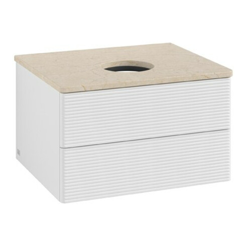 V&B Waschtischunterschrank mit Frontstruktur Antao 60x36x50cm, WBP botti., glo wh. Lac