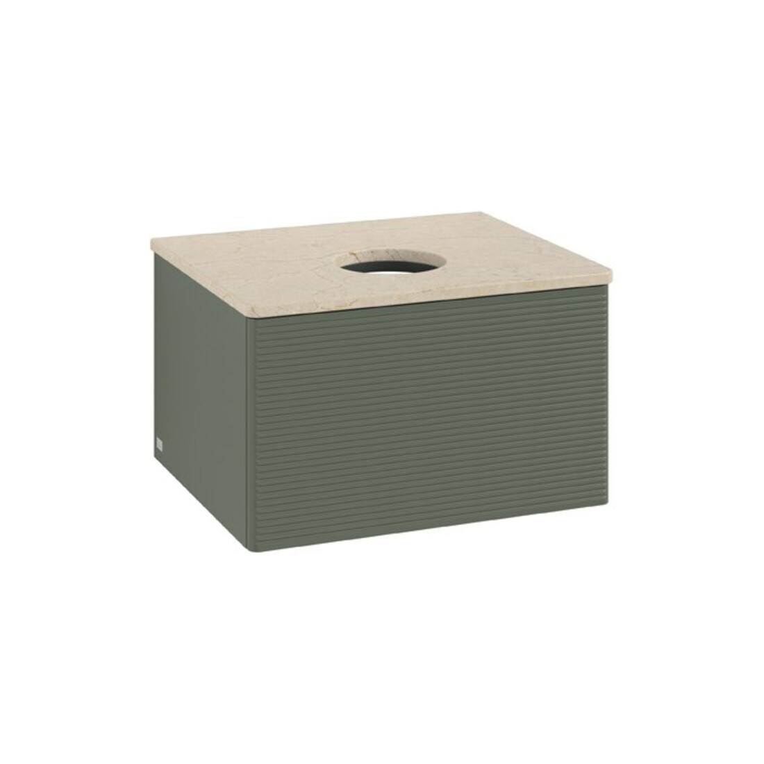 V&B Waschtischunterschrank mit Frontstruktur Antao 60x36x50cm, WBP botti., lea gre. m Lac