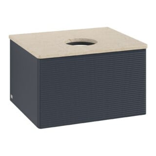V&B Waschtischunterschrank mit Frontstruktur Antao 60x36x50cm, WBP botti., md bl. m Lac