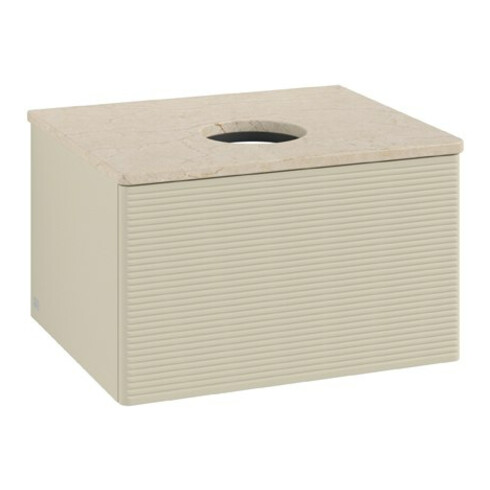 V&B Waschtischunterschrank mit Frontstruktur Antao 60x36x50cm, WBP botti., si Gr m Lac