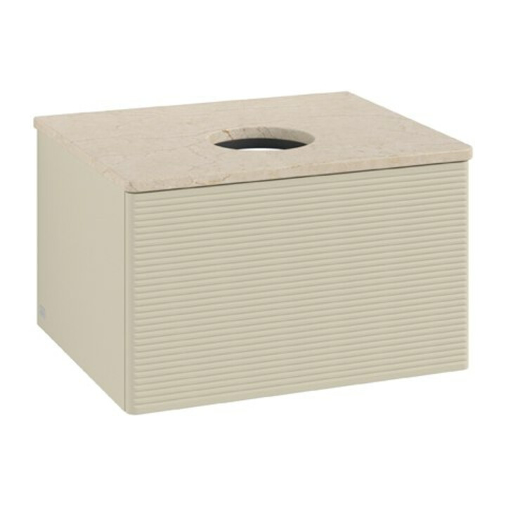 V&B Waschtischunterschrank mit Frontstruktur Antao 60x36x50cm, WBP botti., si Gr m Lac