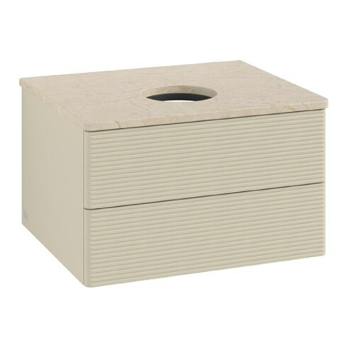 V&B Waschtischunterschrank mit Frontstruktur Antao 60x36x50cm, WBP botti., si Gr m Lac