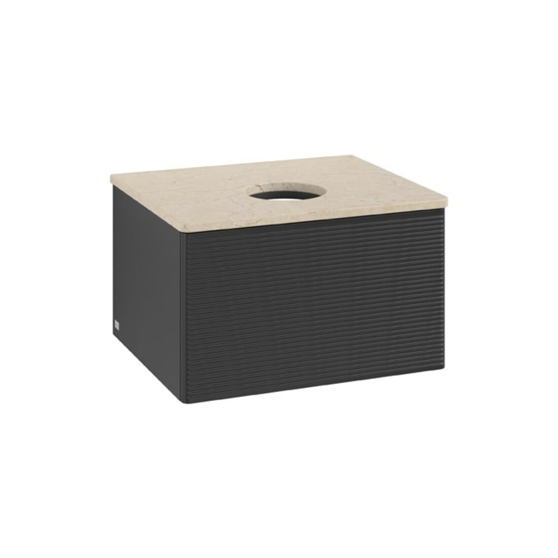 V&B Waschtischunterschrank mit Frontstruktur Antao 60x36x50cm, WBP-farbe botti., bla m Lac