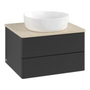 V&B Waschtischunterschrank mit Frontstruktur Antao 60x36x50cm, WBP-farbe botti., bla m Lac