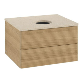 V&B Waschtischunterschrank mit Frontstruktur Antao 60x36x50cm, WBP-farbe botti., honey oak