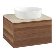 V&B Waschtischunterschrank mit Frontstruktur Antao 60x36x50cm, WBP-farbe botti., w. walnut