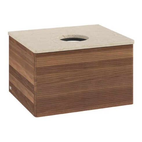 V&B Waschtischunterschrank mit Frontstruktur Antao 60x36x50cm, WBP-farbe botti., w. walnut