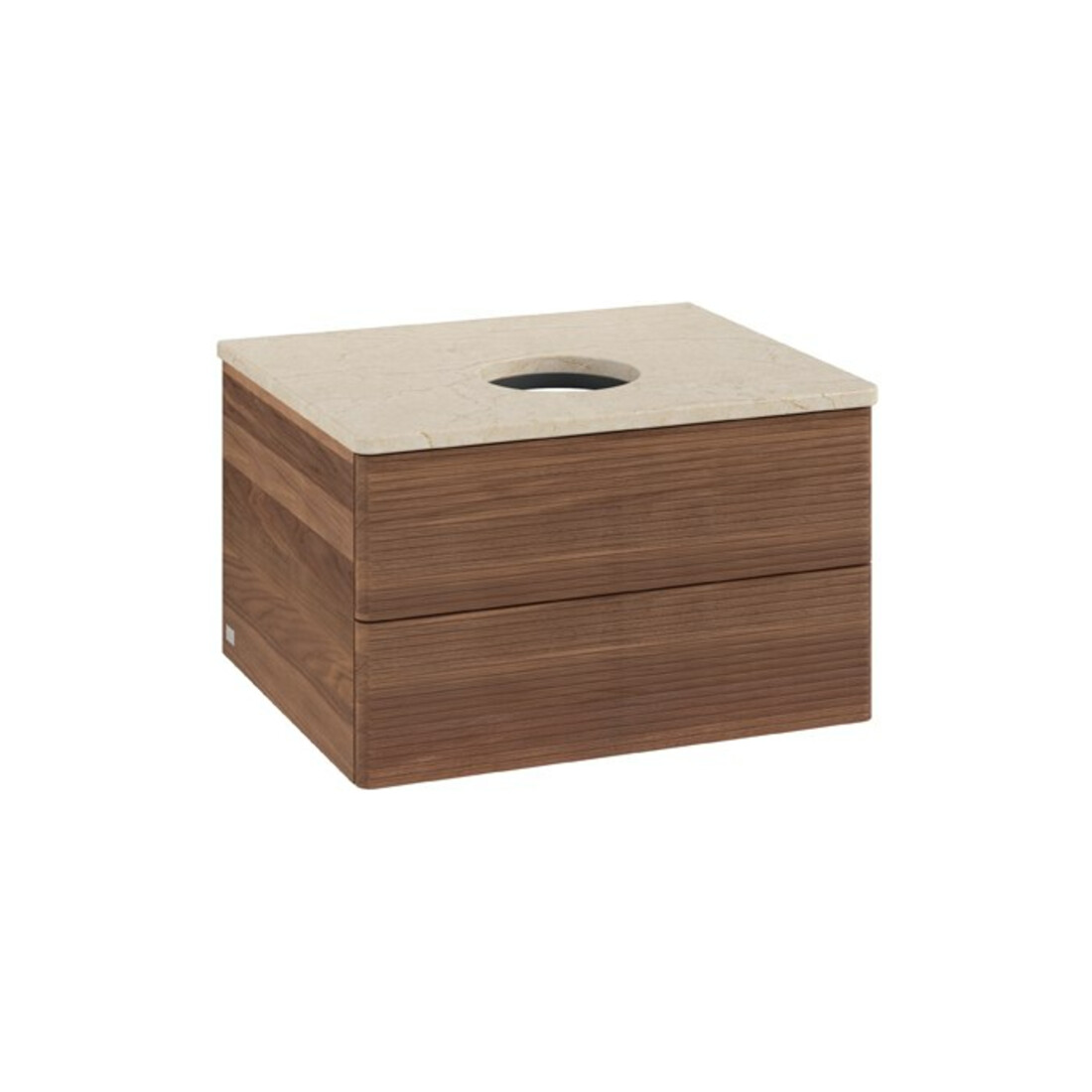 V&B Waschtischunterschrank mit Frontstruktur Antao 60x36x50cm, WBP-farbe botti., w. walnut