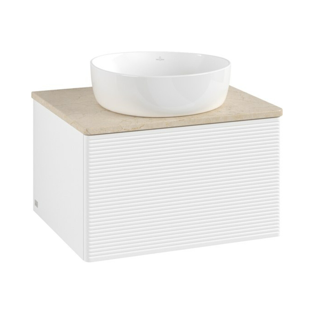 V&B Waschtischunterschrank mit Frontstruktur Antao 60x36x50cm, WBP-farbe botti., wh. m Lac