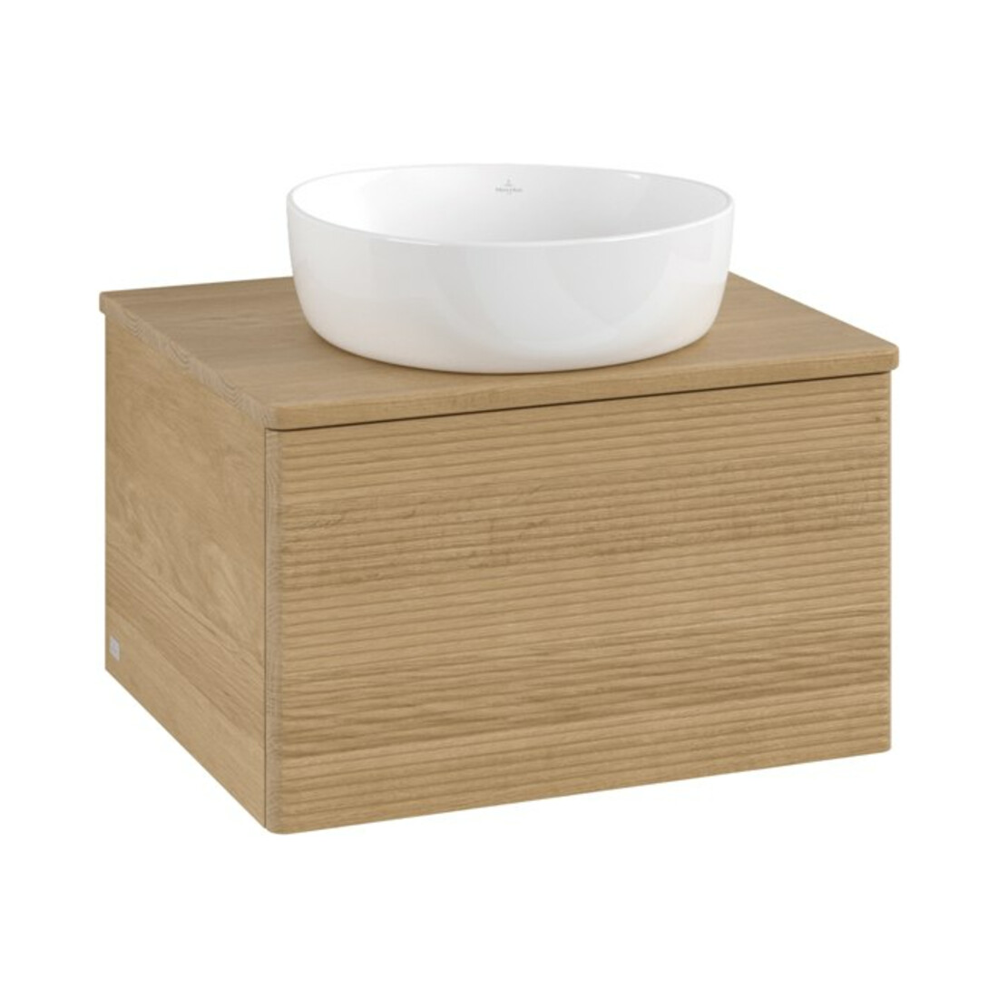 V&B Waschtischunterschrank mit Frontstruktur Antao 60x36x50cm, WBP-farbe hon. Oa, honey oak