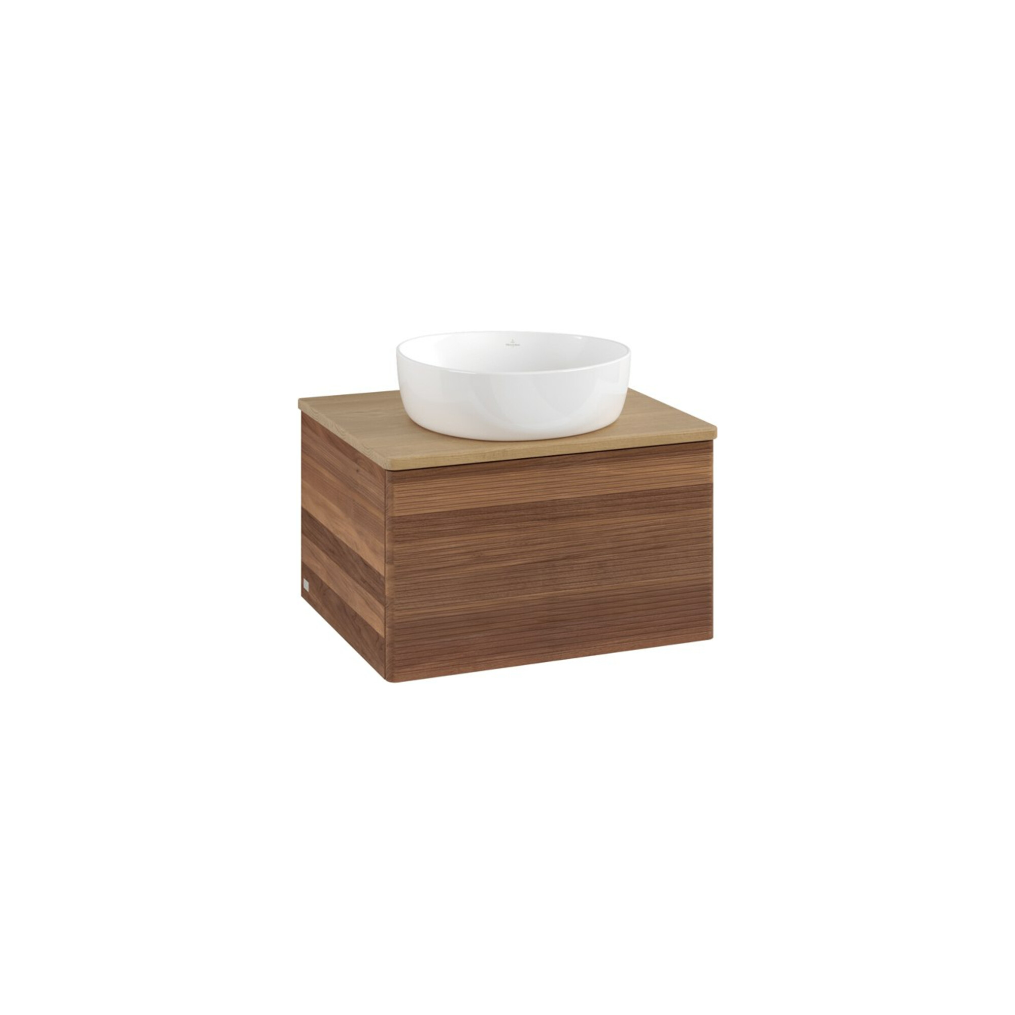 V&B Waschtischunterschrank mit Frontstruktur Antao 60x36x50cm, WBP-farbe hon. Oa, w. walnut ; Villeroy & Boch