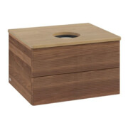 V&B Waschtischunterschrank mit Frontstruktur Antao 60x36x50cm, WBP-farbe hon. Oa, w. walnut