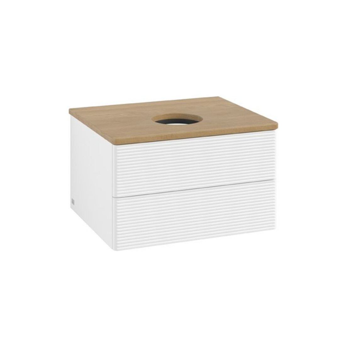 V&B Waschtischunterschrank mit Frontstruktur Antao 60x36x50cm, WBP-farbe hon. Oa, wh. m Lac