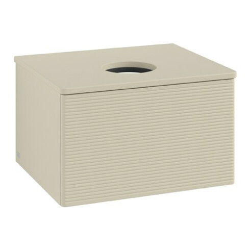 V&B Waschtischunterschrank mit Frontstruktur Antao 60x36x50cm, WBP-farbe Lac, si Gr m Lac