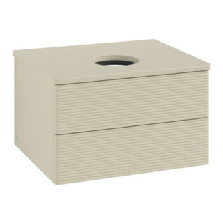 V&B Waschtischunterschrank mit Frontstruktur Antao 60x36x50cm, WBP-farbe Lac, si Gr m Lac