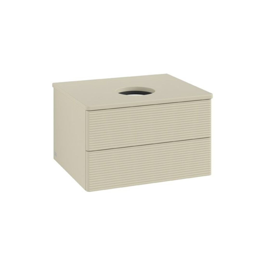 V&B Waschtischunterschrank mit Frontstruktur Antao 60x36x50cm, WBP-farbe Lac, si Gr m Lac