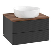 V&B Waschtischunterschrank mit Frontstruktur Antao 60x36x50cm, WBP-farbe w. wal, bla m Lac