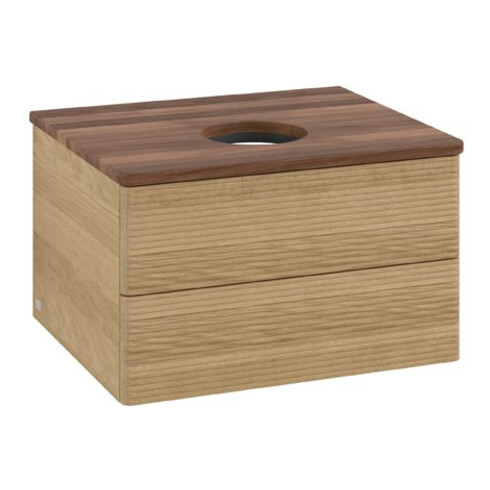 V&B Waschtischunterschrank mit Frontstruktur Antao 60x36x50cm, WBP-farbe w. wal, honey oak