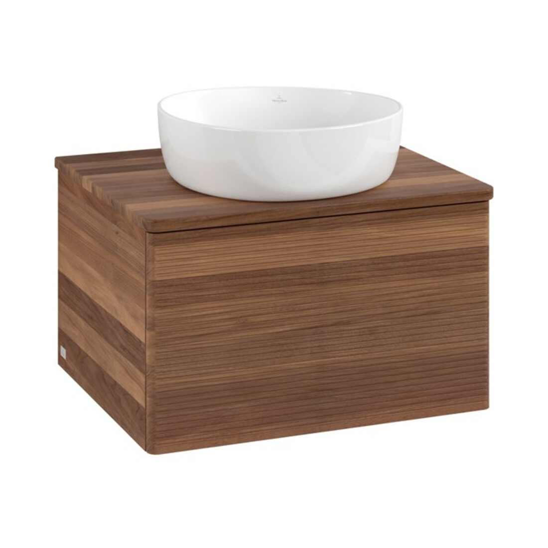 V&B Waschtischunterschrank mit Frontstruktur Antao 60x36x50cm, WBP-farbe w. wal, w. walnut