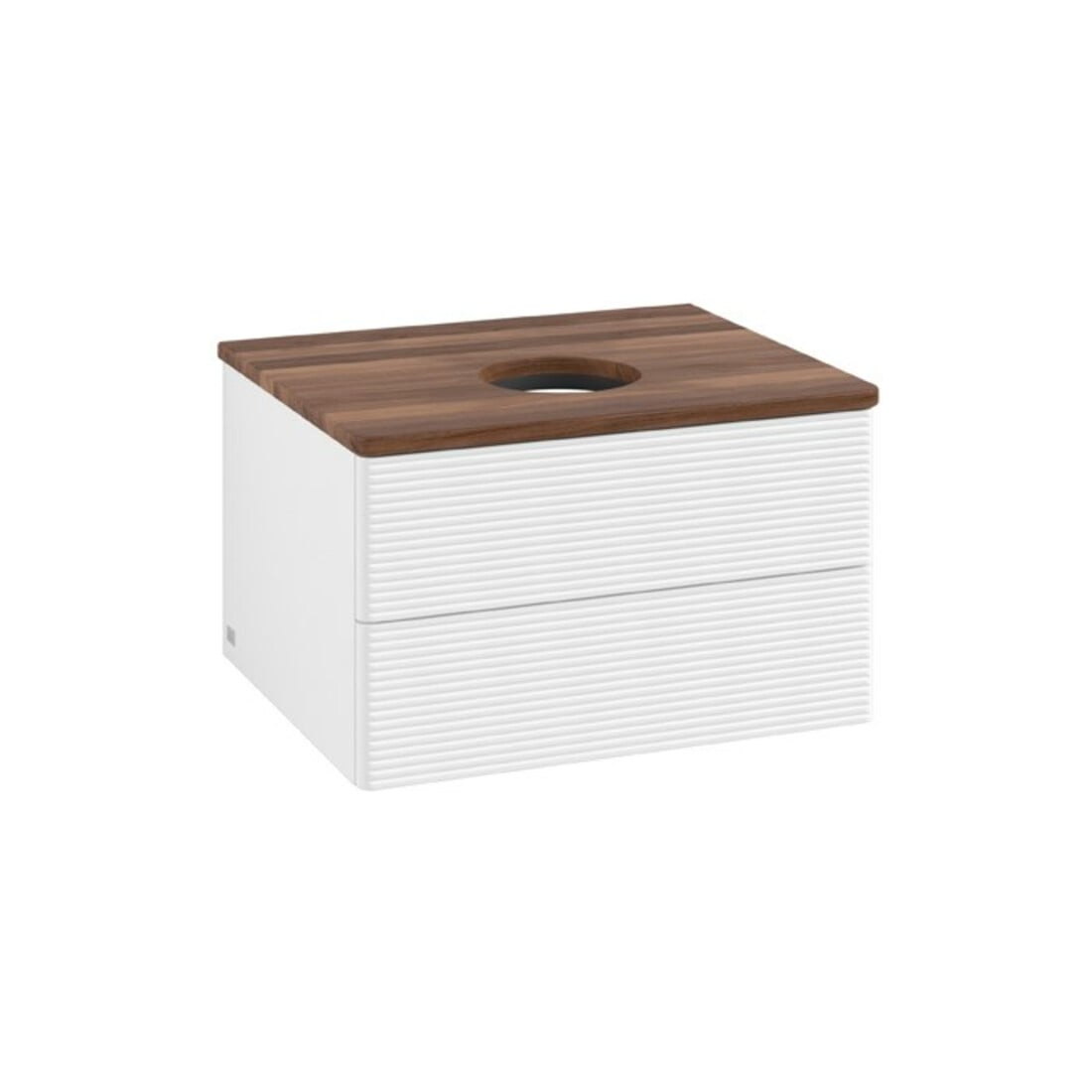 V&B Waschtischunterschrank mit Frontstruktur Antao 60x36x50cm, WBP-farbe w. wal, wh. m Lac