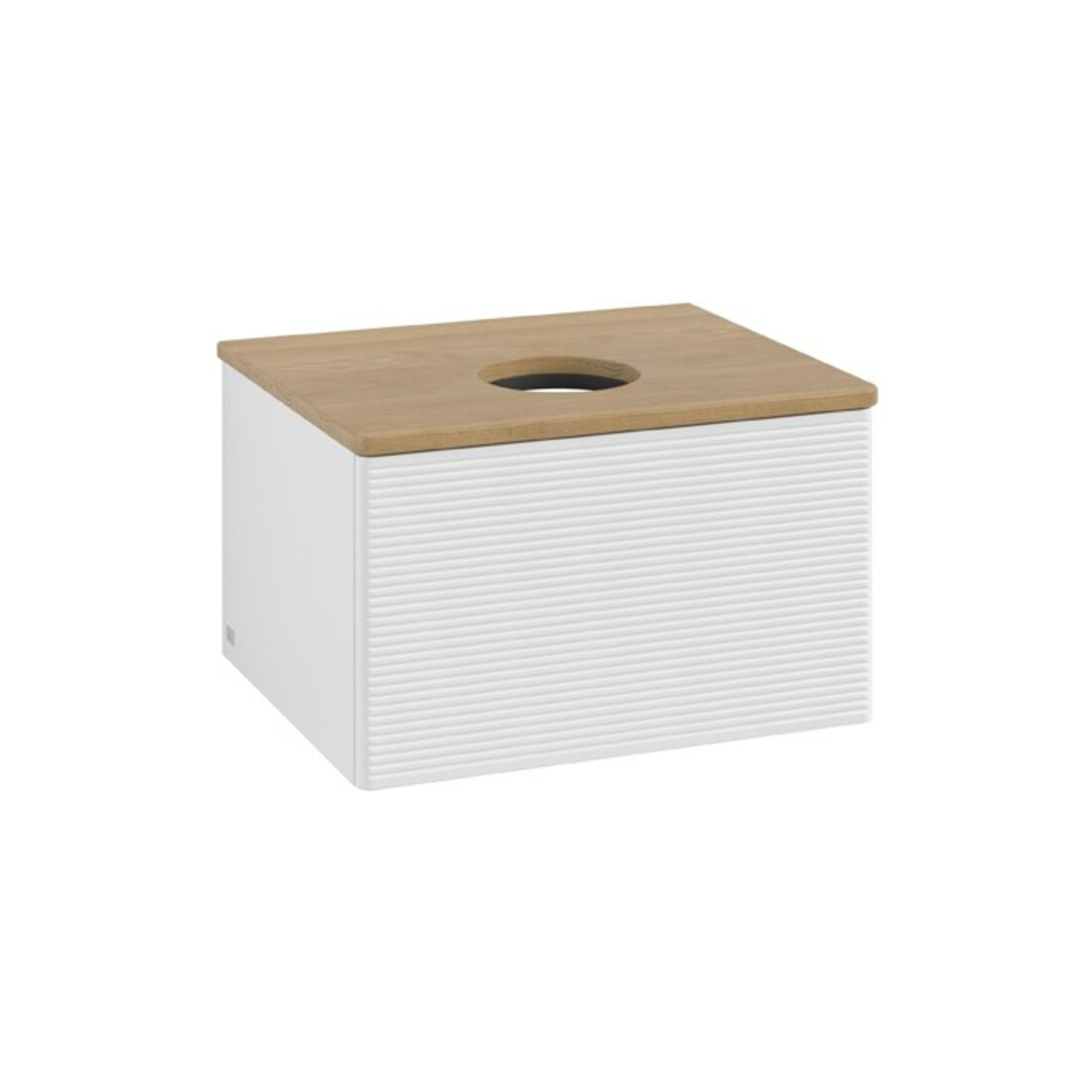 V&B Waschtischunterschrank mit Frontstruktur Antao 60x36x50cm, WBP hon. Oa, glo wh. Lac