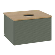 V&B Waschtischunterschrank mit Frontstruktur Antao 60x36x50cm, WBP hon. Oa, lea gre. m Lac