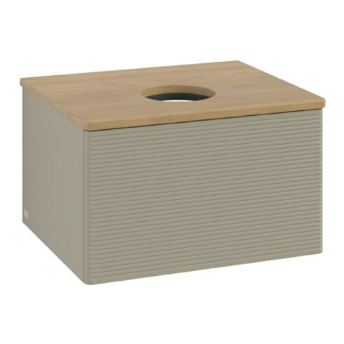 V&B Waschtischunterschrank mit Frontstruktur Antao 60x36x50cm, WBP hon. Oa, st. Gr m Lac