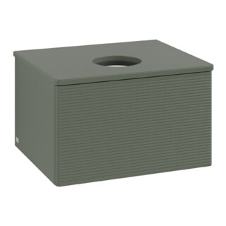V&B Waschtischunterschrank mit Frontstruktur Antao 60x36x50cm, WBP Lac, lea gre. m Lac