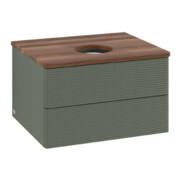 V&B Waschtischunterschrank mit Frontstruktur Antao 60x36x50cm, WBP w. wal, lea gre. m Lac