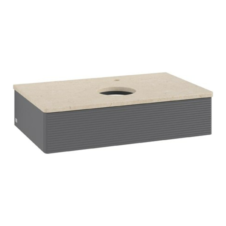 V&B Waschtischunterschrank mit Frontstruktur Antao 80x19x50cm, HL, WBP botti., A m Lac
