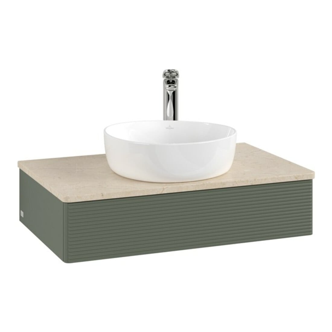 V&B Waschtischunterschrank mit Frontstruktur Antao 80x19x50cm, HL, WBP botti., le g. m Lac